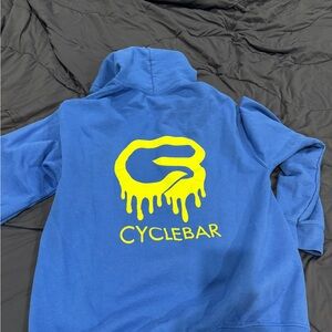 CycleBar unisex Hoodie in Vibrant Blue with Yellow Graphic M